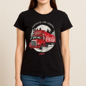 Vintage New Coca Cola Logo Top Original Holiday Clothes Vintage Truck T-shirt